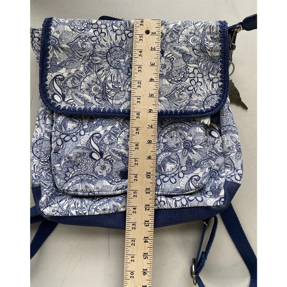 Sakroots Convertible Backpack Purse Blue & White Travel School Shoulder Bookbag - Picture 14 of 14
